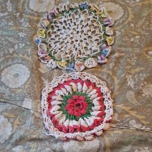 Vintage Colorful Crochet Doilies